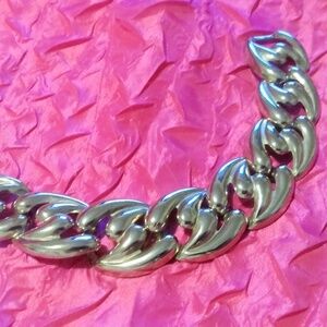 Vintage Silver Tone Chunky Link Bracelet